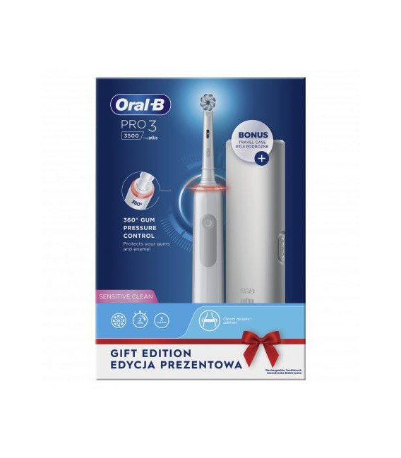 Cepillo Dental Braun Oral-B Pro3 3500, Blanco+Estu