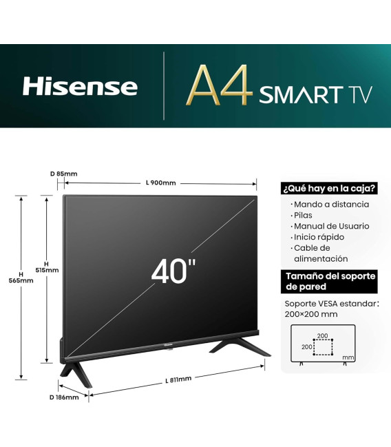 TV HISENSE 40A4N FHD Smart TV