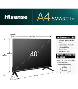 TV HISENSE 40A4N FHD Smart TV