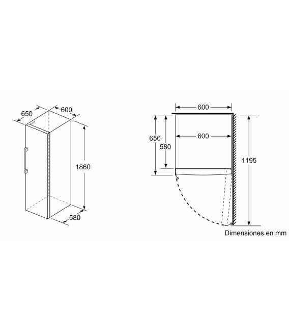 Congelador V. Balay 3GFE563WE, 186X60CM, F, NFR, B