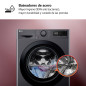 Lavadora LG F4WR5009A6M, 9kg, 1400rpm, A-10%, inox