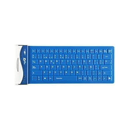 TECLADO SILICONA FLEXIBLE QOOPRO 21009D AZUL