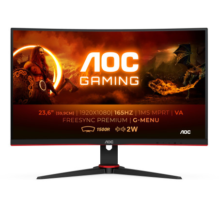 G2 C24G2AE/BK pantalla para PC 59,9 cm (23.6) 1920 x 1080 Pixeles Full HD LED Negro, Rojo