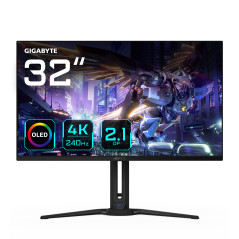 AORUS Monitor de juegos OLED FO32U2P de 32 - 3840 x 2160 (UHD), 240Hz, 0.03ms, 250 cd/m², KVM, FreeSync Premium Pro, DisplayHDR 