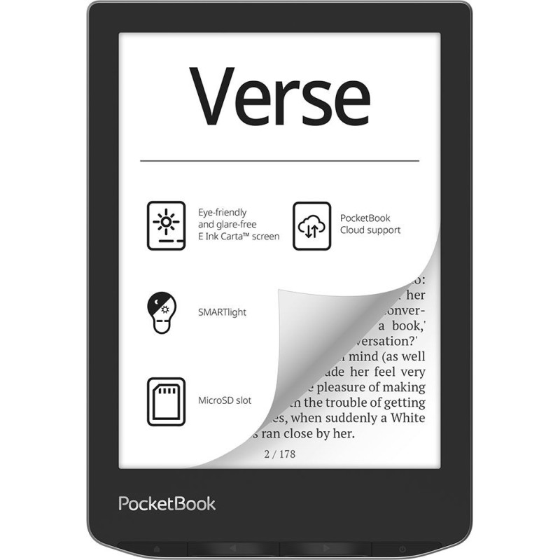 Verse lectore de e-book 8 GB Wifi Negro, Plata