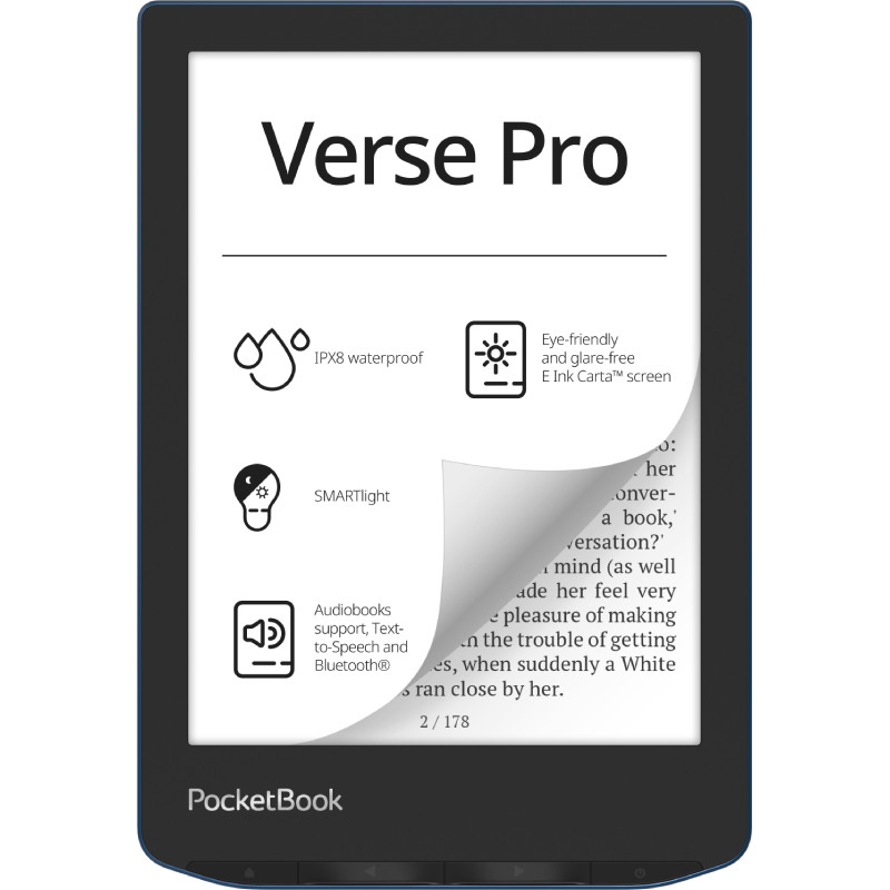 Verse Pro lectore de e-book Pantalla táctil 16 GB Wifi Negro, Azul Verse Pro lectore de e-book Pantalla táctil 16 GB Wifi Negro, Azul
