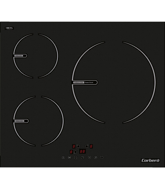 Induccion Corbero CCIG3BL603, 3 Zonas, 6000w, 30cm