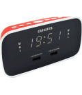 RADIO RELOJ AIWA CRU19RD • DESPERTADOR• DISEÑO SOF