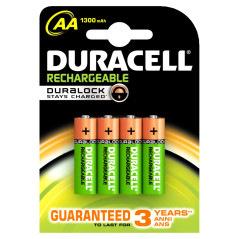 Pila Duracell Recargable AA LR06 1300 mAh B4