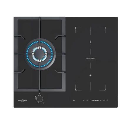 Induccion Vitrokitchen VG611NB, 3 Zonas, Dual-Gas