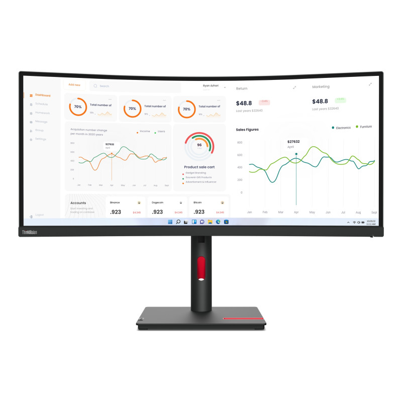 ThinkVision T34w-30 LED display 86,4 cm (34) 3440 x 1440 Pixeles Wide Quad HD Negro