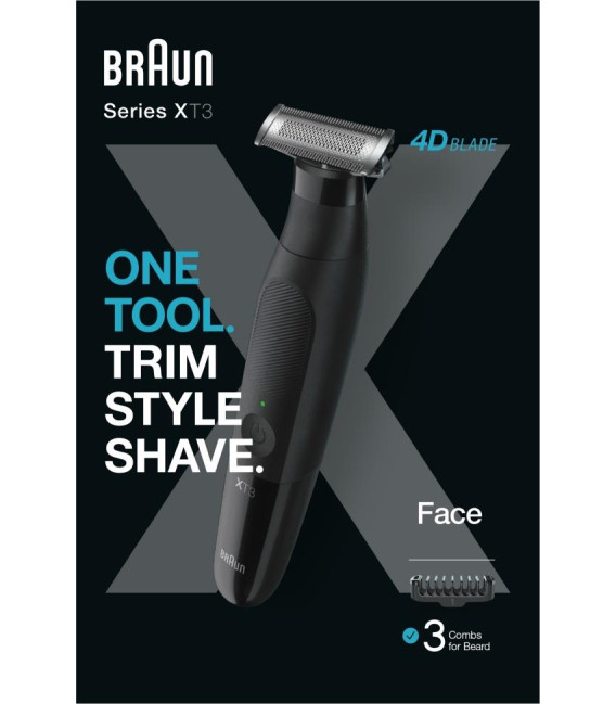 Barbero Braun XT3100, Afeita, recorta y perfila, H