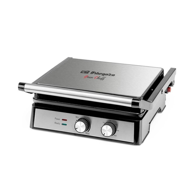 Grill Orbegozo GR4580, 2000W, 29x24cm, 180º, Inox Grill Orbegozo GR4580, 2000W, 29x24cm, 180º, Inox