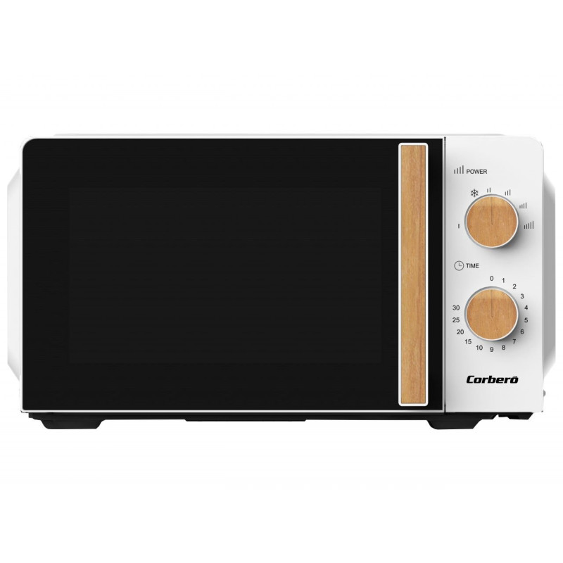 Microondas Corbero CMICG270WOODN, 20L, Blanco, 700 Microondas Corbero CMICG270WOODN, 20L, Blanco, 700