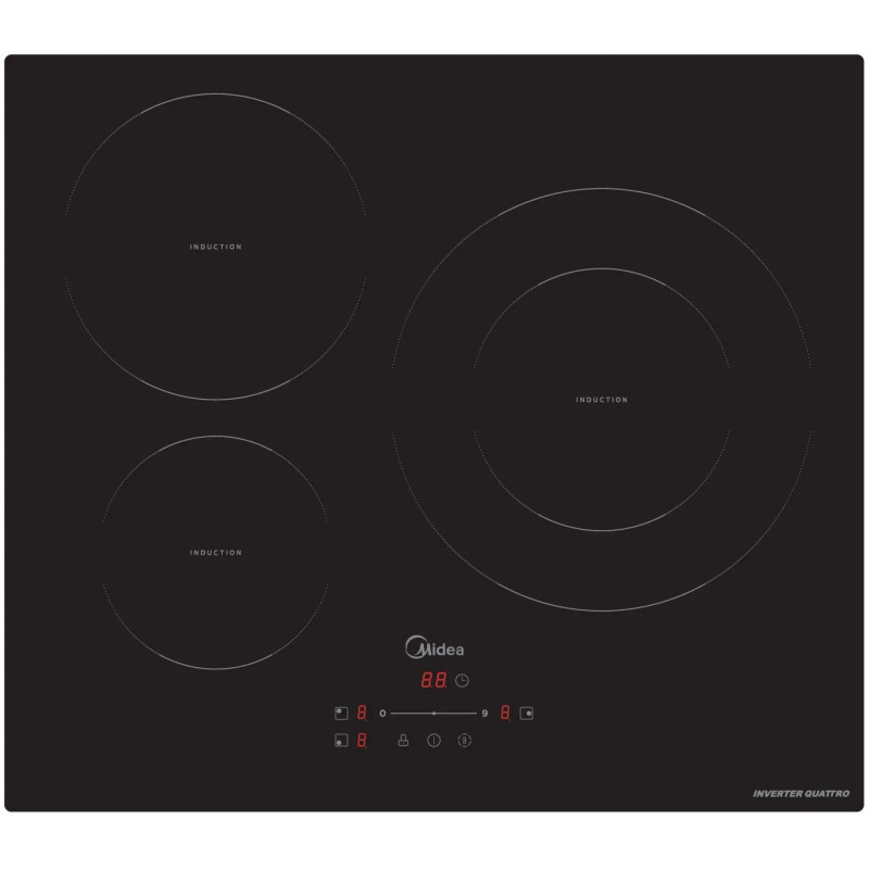 Inducción Midea MIH740T278K0, 3 Zonas, 60cm, Negro Inducción Midea MIH740T278K0, 3 Zonas, 60cm, Negro