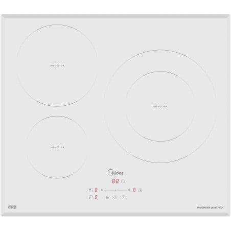 Inducción Midea MIH740T278W1, 3 Zonas, 60cm, Blanc