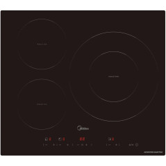 Inducción Midea MIH740T467K0, 3 Zonas, XXL 32cm,