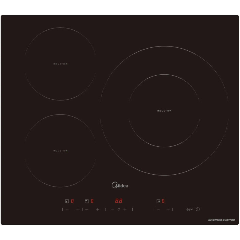 Inducción Midea MIH740T467K0, 3 Zonas, XXL 32cm,