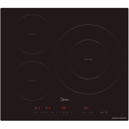 Inducción Midea MIH740T467K0, 3 Zonas, 60cm, 32cm