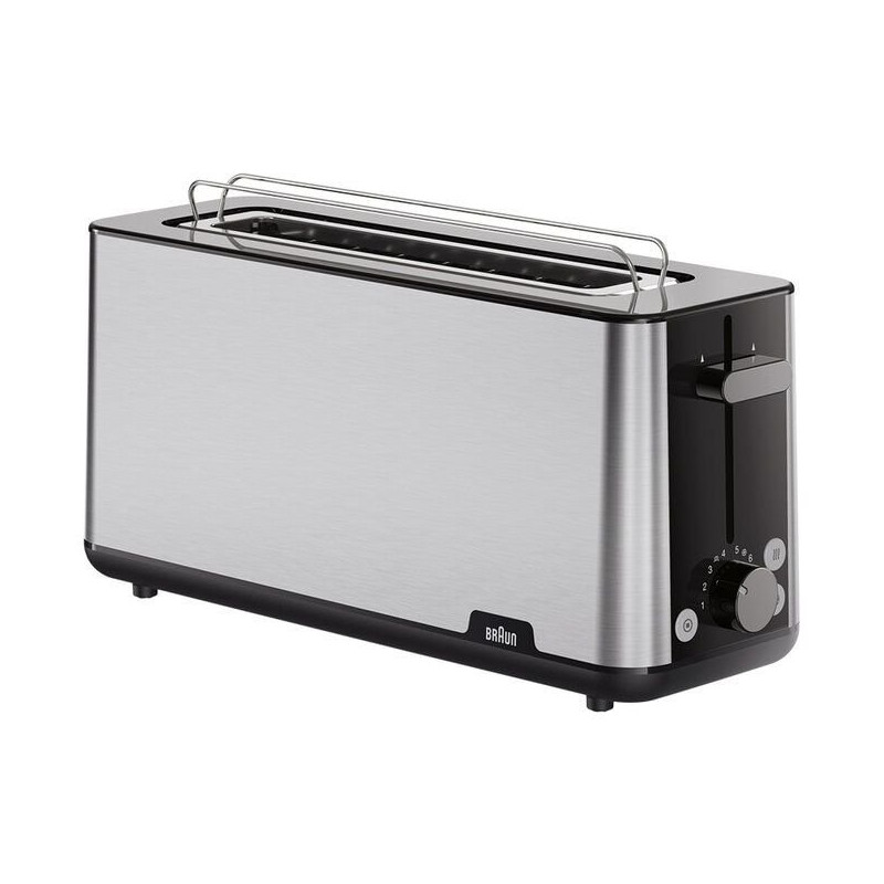 Tostador Braun HT1610BK, 1 ranura larga, acero ino Tostador Braun HT1610BK, 1 ranura larga, acero ino