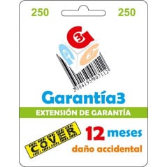 Garantia3 Cover Fisico 12meses tope maximo 250€