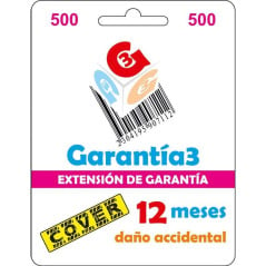 Garantia3 Cover Fisico 12meses tope maximo 500€