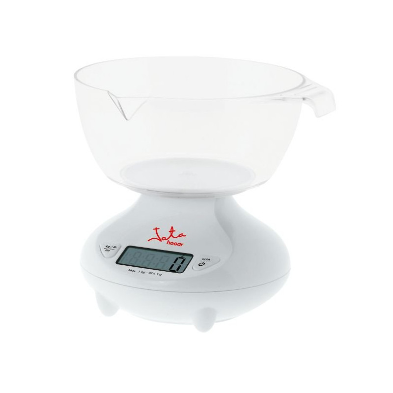 Balanza Cocina Jata 717, Mini, 1kg, Bol, Blanca