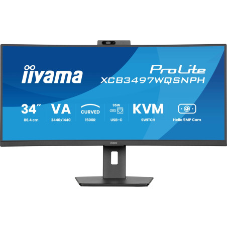 ProLite XCB3497WQSNPH-B1 pantalla para PC 86,4 cm (34) 3440 x 1440 Pixeles UltraWide Quad HD LED Negro