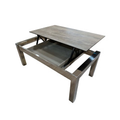 Mesa de centro elevable patas cromo