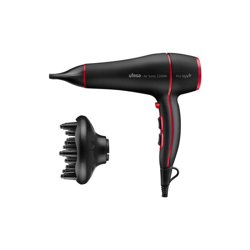 Secador pelo Ufesa AIRSONIC, 2200w, 2 velocidades, Secador pelo Ufesa AIRSONIC, 2200w, 2 velocidades,