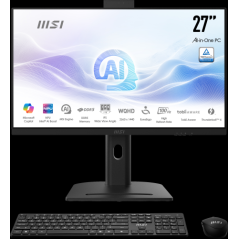 MSI AIO MODERN AM273Q AI 1UM-055ES. 27 IPS 2560x1440 (WQHD) 100HZ. INTEL ULTRA 7 155H. INTEL IRIS XE GRAPHICS.DDR5 32GB (16G*2).