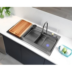 Fregadero Cata CDCX, 75x45x20cm, inox black, accs