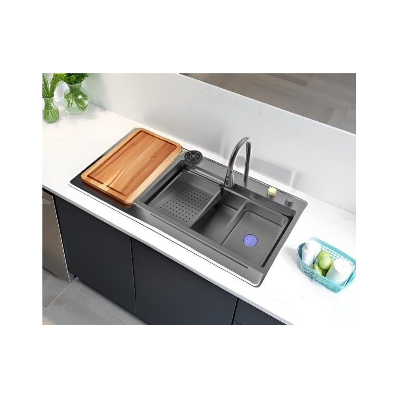 Fregadero Cata CDCX, 75x45x20cm, inox black, accs
