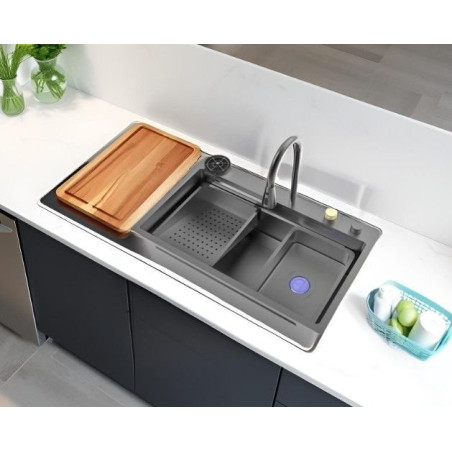 Fregadero Cata CDCX, 75x45x20cm, inox black, accs