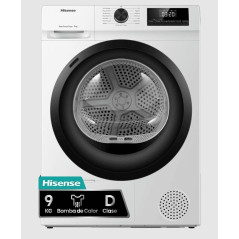 Secadora Hisense DHQE900UWDC, 9kg, D, Bomba calor