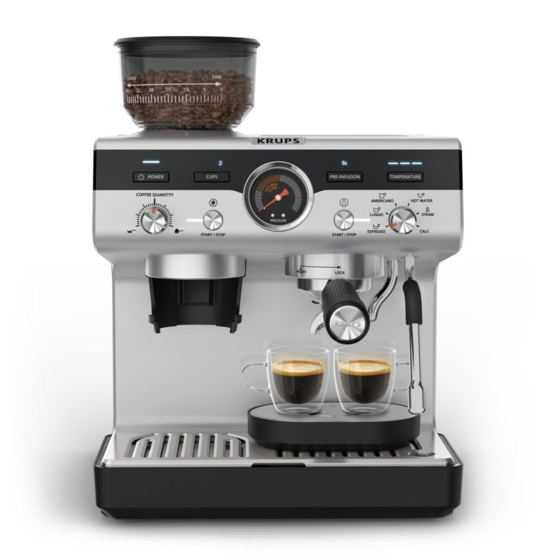 Cafetera Espresso Krups XP801T10, 15bares, molinil Cafetera Espresso Krups XP801T10, 15bares, molinil