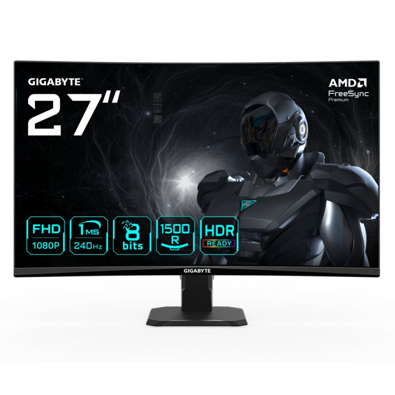 GS27FC2 Monitor Gaming Curvo 27 FHD - 1920 x 1080, 240Hz, 1ms, 350 cd/m², HDR Ready, HDMI 2.0, Displayport 1.4 GS27FC2 Monitor Gaming Curvo 27 FHD - 1920 x 1080, 240Hz, 1ms, 350 cd/m², HDR Ready, HDMI 2.0, Displayport 1.4