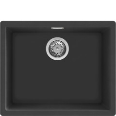 Fregadero Smeg VZP56N, 1C, 50x40x21.5, Gr Negro