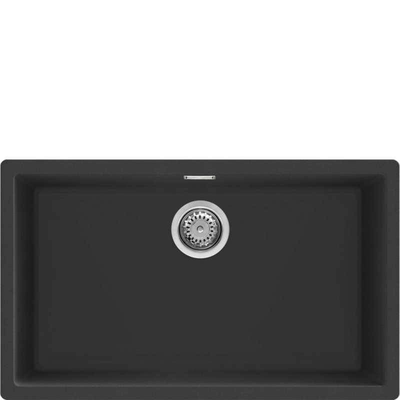 Fregadero Smeg VZP76N, 1C, 70x40x21.5, Gr Negro