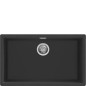 Fregadero Smeg VZP76N, 1C, 70x40x21.5, Gr Negro