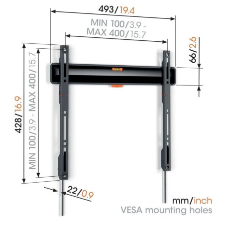 Soporte TV pared fijo Vogels, 32\"- 77\" 50KG CONFOR