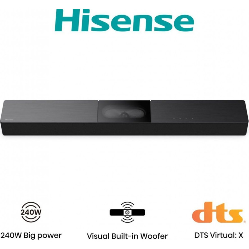 Barra sonido Hisense HS2000, 240w, subwoofer, cana Barra sonido Hisense HS2000, 240w, subwoofer, cana