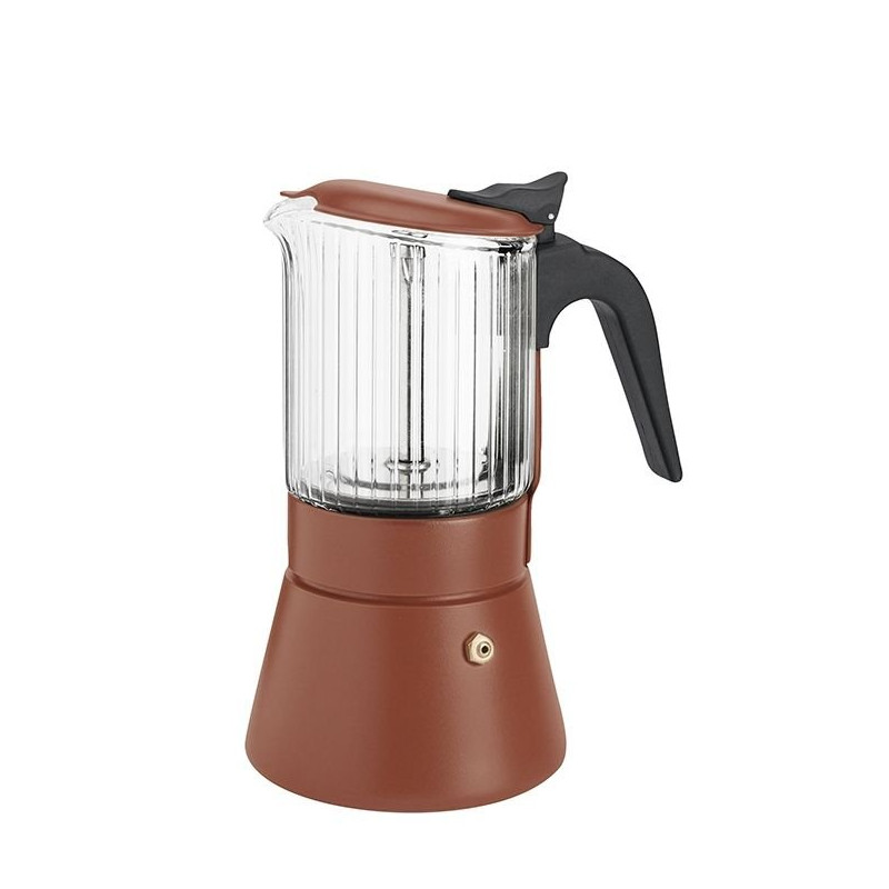 Cafetera Inoxibar BOROSILICATO 4 TZAS TIERRA
