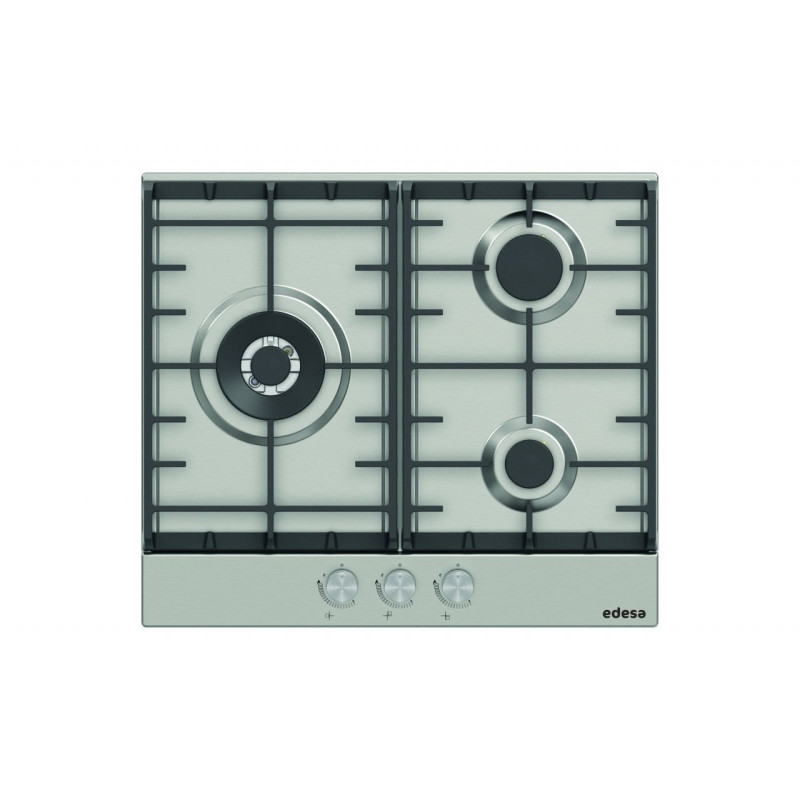 Encimera Edesa EGX6031TITRCIB, 3 fuegos, gas, inox