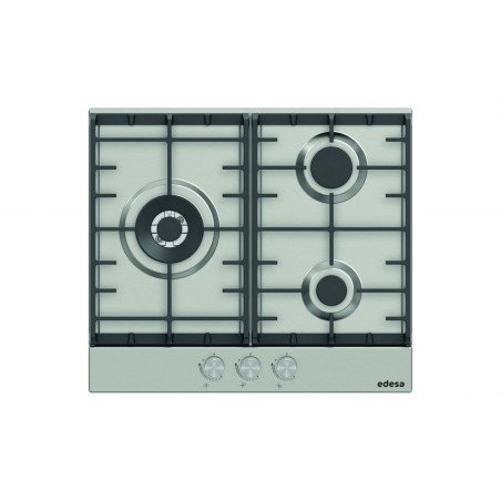 Encimera Edesa EGX6031TITRCIB, 3 fuegos, gas, inox