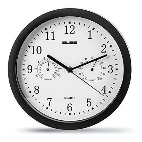 Reloj pared Elbe RP1005N, 25cm temp/humedad