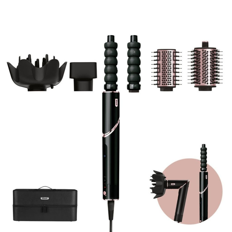 Secador Pelo Shark HD446EU, 5in1, negro-rosa Secador Pelo Shark HD446EU, 5in1, negro-rosa